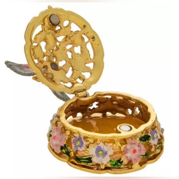 New Hummingbird Floral rhinestone jewelry box - Picture 3 of 5